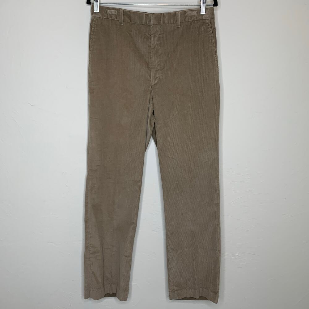 Haggar Wide Wale Corduroy Tan Pants Sz 32 x 32 Vintage - Picture 2 of 7